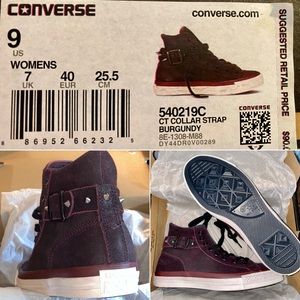 Converse Hi Collar Strap Burgundy 9 Wmns 7 Mens